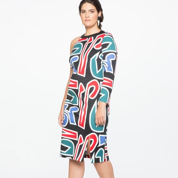 Eloquii Printed One Shoulder Dress NWT Size 22 - Picture 1 of 8